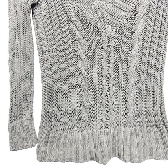 Banana Republic Silk Knit Thick Cable Fisherman Knitted Sweater - Picture 3 of 7